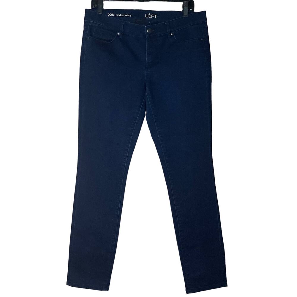 Ann Taylor Loft Modern Skinny Jeans Dark Blue Size 29 8